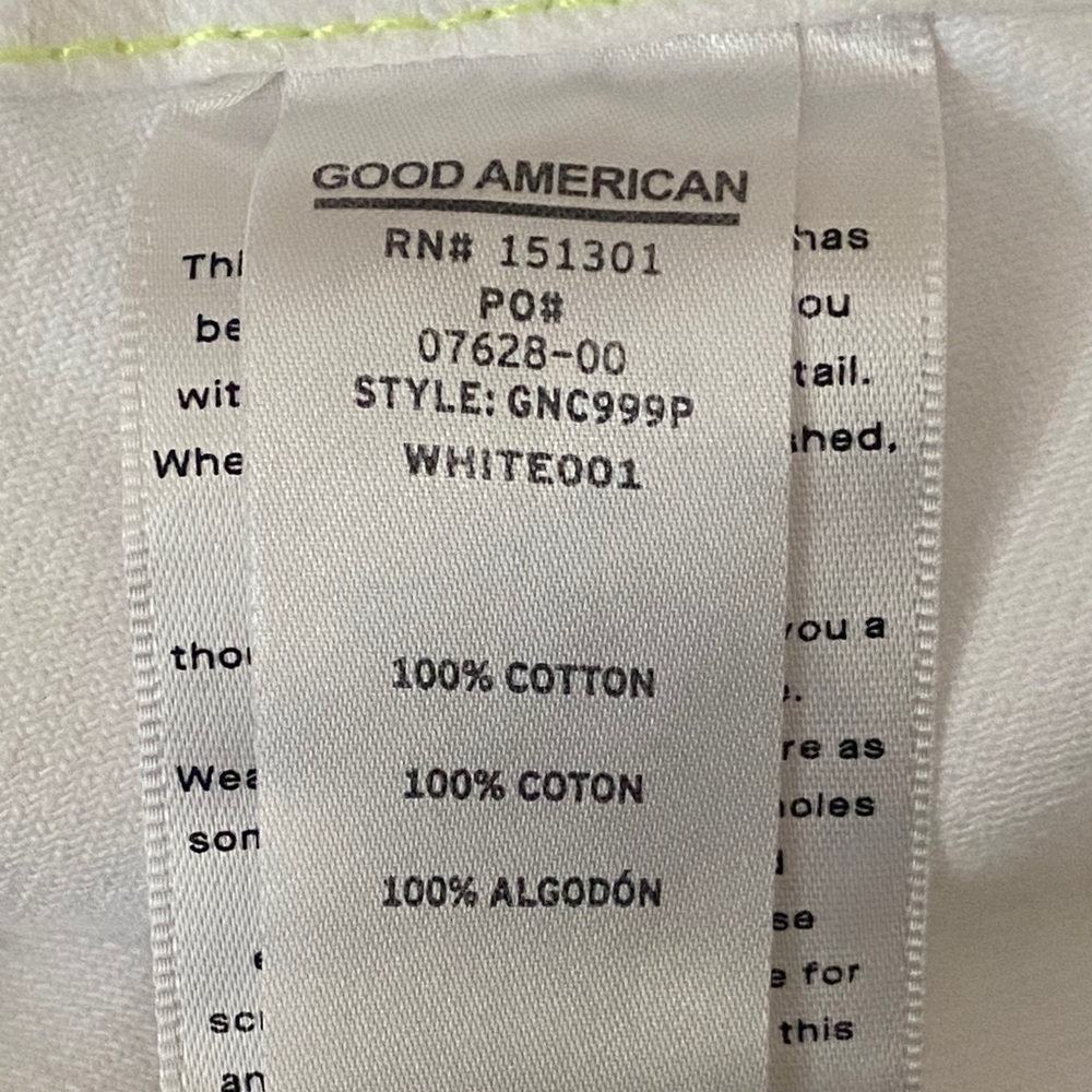 Good American Good '90s Carpenter in White High Waist Wide Leg Jeans, Size 14/32 - Picture 5 of 12